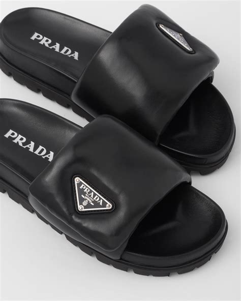 prada leather slide sandals